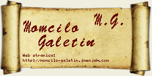 Momčilo Galetin vizit kartica